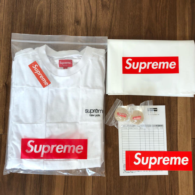 美品 Supreme Tシャツ patchwork tee 白 Sサイズ