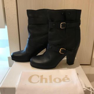 クロエ(Chloe)の定価10万★美品★クロエ ショートブーツ黒 37(ブーツ)