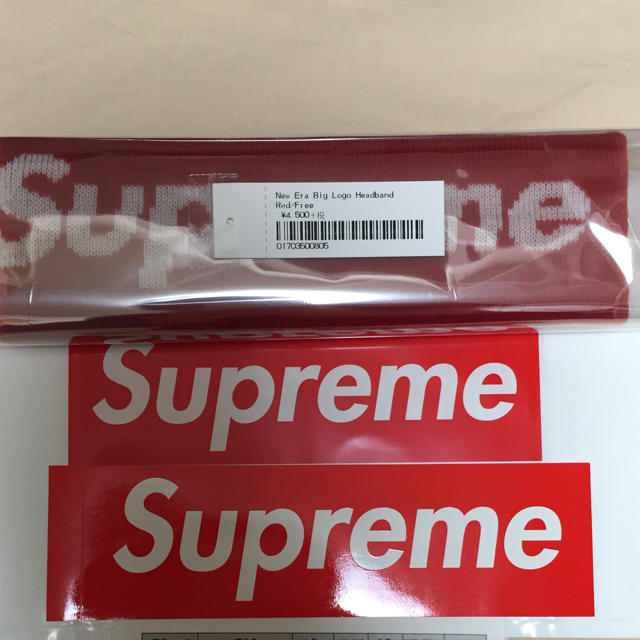 Supreme(シュプリーム)の送料込 Supreme New Era Big Logo Headband 赤 メンズの帽子(その他)の商品写真