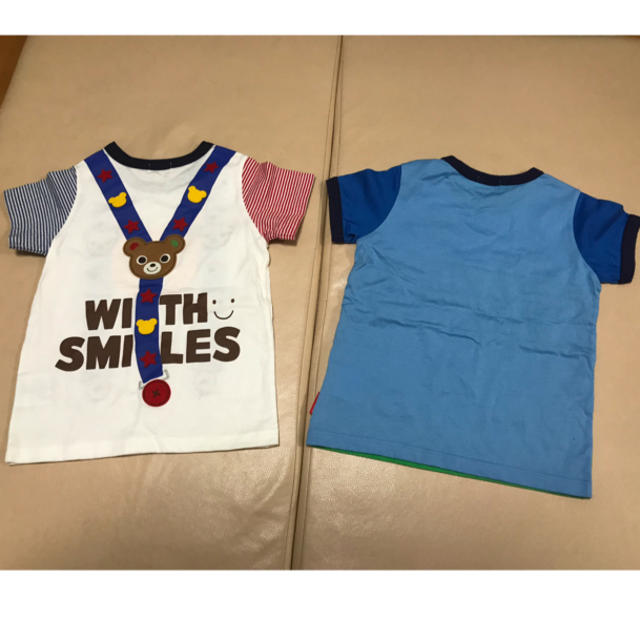 mikihouse(ミキハウス)のミキハウス Tシャツ サイズ90 2枚セット 良品 キッズ/ベビー/マタニティのキッズ服男の子用(90cm~)(Tシャツ/カットソー)の商品写真