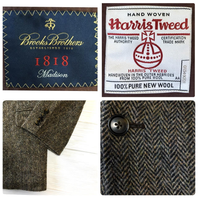 Brooks Brothers(ブルックスブラザース)の極美品★ブルックスブラザーズ×ハリスツイード高級ジャケット☆43R(XL☆490 メンズのジャケット/アウター(テーラードジャケット)の商品写真