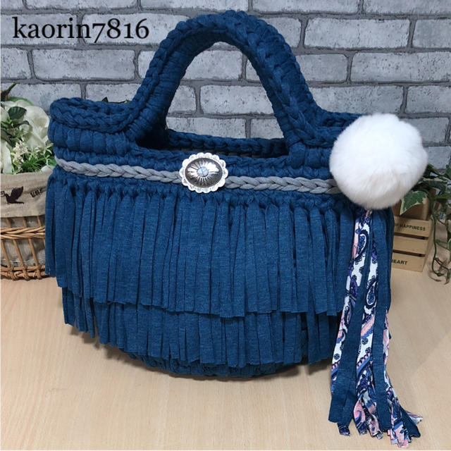 SALE☆彡ズパゲッティ♡ダブルフリンジマルシェかぎ針編み - バッグ SALE☆彡ズパゲッティ♡ダブルフリンジマルシェかぎ針編み - バッグ