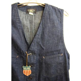 美品　RRL ストライプ ド コットンリネン ベスト