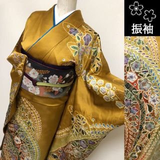 未着用品【辻が花☆振袖】金通し トールサイズ(振袖)