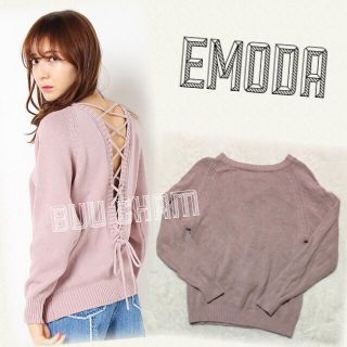 エモダ(EMODA)のEMODA♡Vレースアップニット(ニット/セーター)