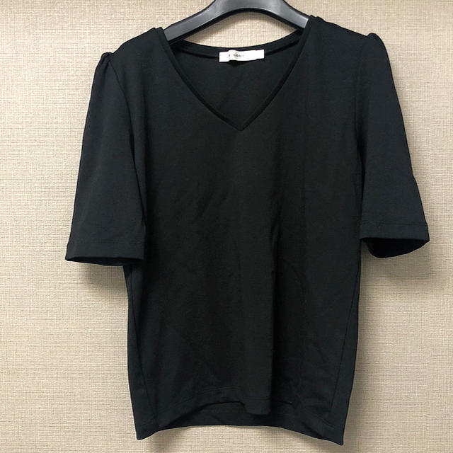 moussy(マウジー)のMOUSSY HALF SLEEVE V/N TEE ブラック レディースのトップス(Tシャツ(半袖/袖なし))の商品写真