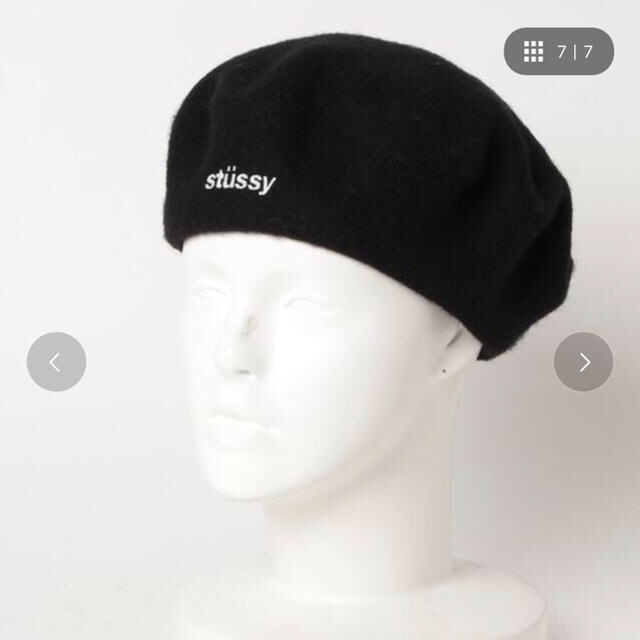 STUSSY(ステューシー)のStussy ベレー帽 黒 レディースの帽子(ハンチング/ベレー帽)の商品写真