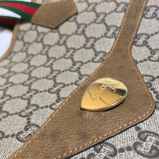 Gucci(グッチ)のOLD GUCCI オールド グッチ トートバッグ シェリーライン ＧＧ柄 美品 レディースのバッグ(トートバッグ)の商品写真