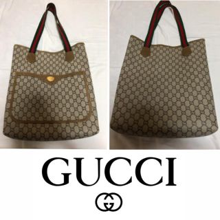 グッチ(Gucci)のOLD GUCCI オールド グッチ トートバッグ シェリーライン ＧＧ柄 美品(トートバッグ)