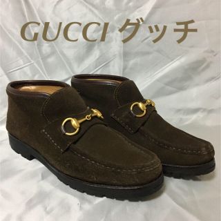 グッチ(Gucci)の美品グッチ ホースビッドスエードブーツ37Cブラウン(ブーツ)