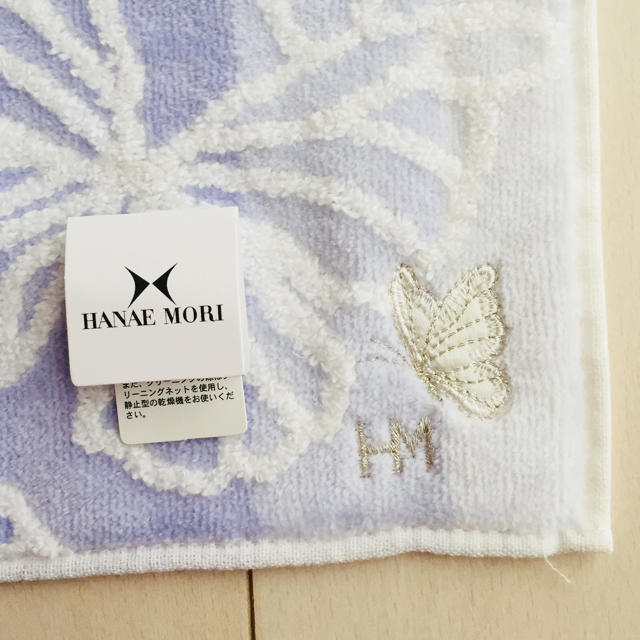 モリハナエ ハンカチ プレゼント 森英恵 HANAE MORI 蝶 むらさき