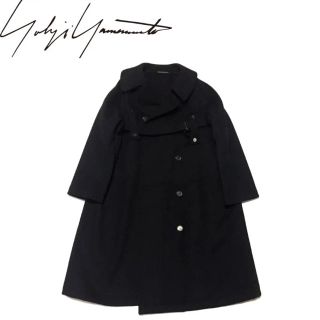 ヨウジヤマモト(Yohji Yamamoto)の極美品 08AW ヨウジヤマモト  変形 ウール トレンチコート 黒(トレンチコート)