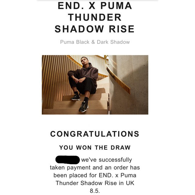 PUMA(プーマ)の【期間限定価格】PUMA×END. THUNDER UK8.5 27.5cm 黒 メンズの靴/シューズ(スニーカー)の商品写真