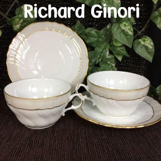 リチャードジノリ(Richard Ginori)の専用！　ベッキオグレース　ティーＣ＆Ｓ　２客(グラス/カップ)