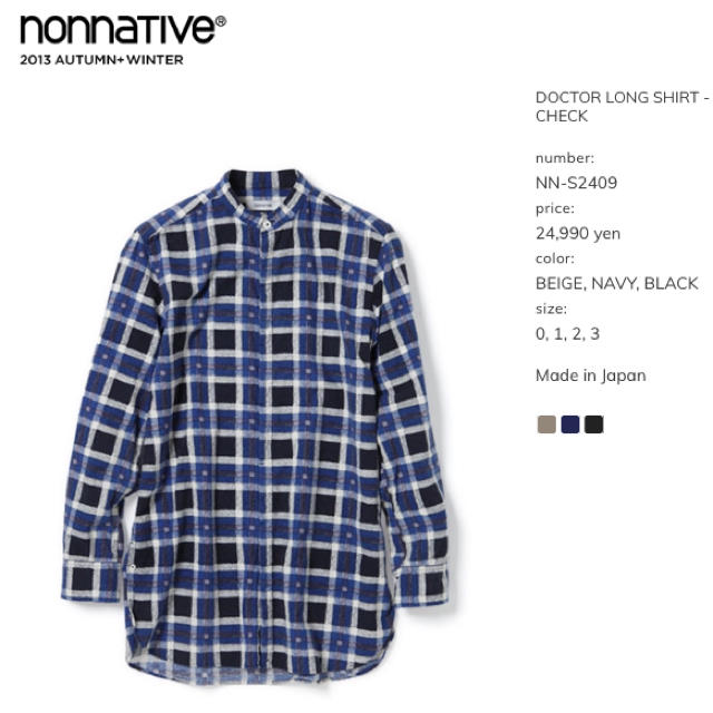 nonnative(ノンネイティブ)のノンネイティブ   ロングシャツ size0 メンズのトップス(Tシャツ/カットソー(半袖/袖なし))の商品写真