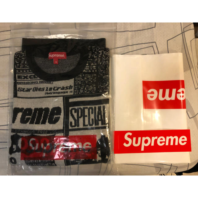 Supreme newsprint sweater M 正規新品 定価以下