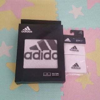 アディダス(adidas)の新品♪adidas フェイスタオル＆リストバンド(タオル)