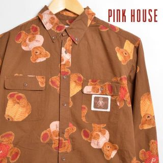 ピンクハウス(PINK HOUSE)のKS3698 ピンクハウス PINKHOUSE 長袖シャツ M 肩幅43 ベア(シャツ)