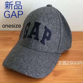 ギャップ(GAP)の新品★GAP★フェルト ロゴキャップ★グレー(キャップ)