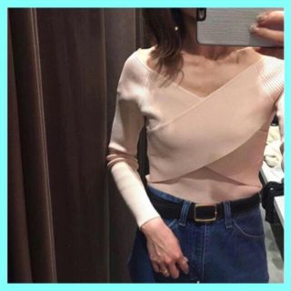 ザラ(ZARA)のクロップドドレープニット♡ZARA(ニット/セーター)