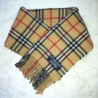 バーバリー(BURBERRY)の【 美品 】バーバリー キャメル  カシミアマフラー(マフラー/ショール)