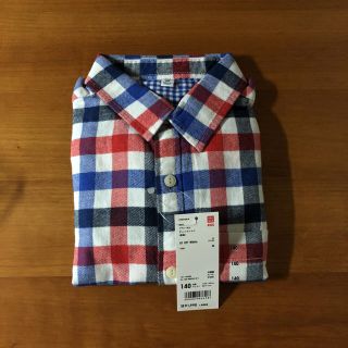 ユニクロ(UNIQLO)の新品★ユニクロ★フランネルチェックシャツ（長袖）140(ブラウス)