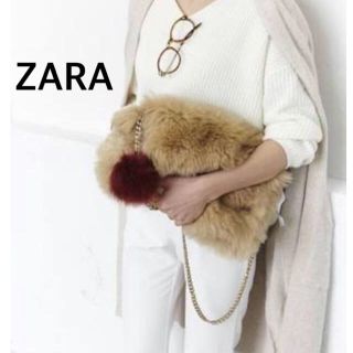 ザラ(ZARA)のzara  ファー クラッチバッグ(クラッチバッグ)