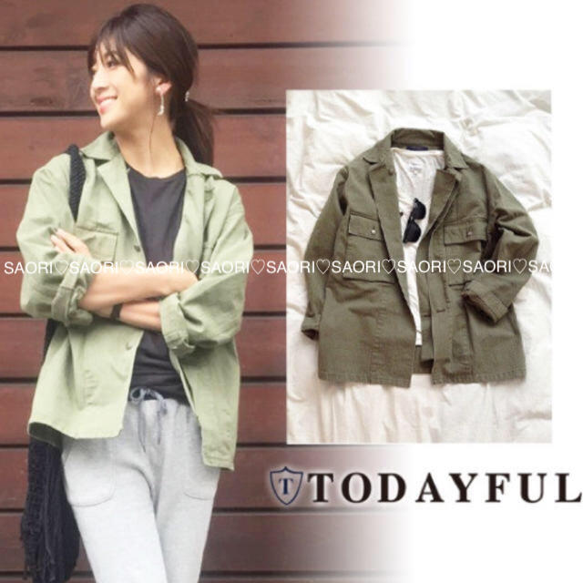 TODAYFUL(トゥデイフル)のTODAYFUL【未使用に近い】ヘリンボーンワークジャケット★ungrid レディースのジャケット/アウター(ミリタリージャケット)の商品写真