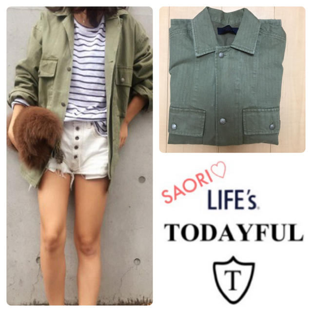 TODAYFUL(トゥデイフル)のTODAYFUL【未使用に近い】ヘリンボーンワークジャケット★ungrid レディースのジャケット/アウター(ミリタリージャケット)の商品写真