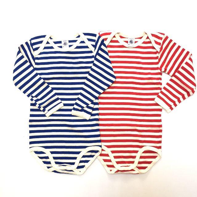 PETIT BATEAU(プチバトー)のプチバトー　ボディ４枚セット　ボーダー＆スター キッズ/ベビー/マタニティのキッズ服男の子用(90cm~)(下着)の商品写真