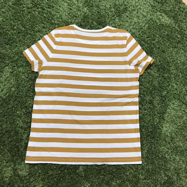 MUJI (無印良品)(ムジルシリョウヒン)のMUJI 無印良品 半袖ボーダーTシャツ 黄色 XL size  レディースのトップス(Tシャツ(半袖/袖なし))の商品写真
