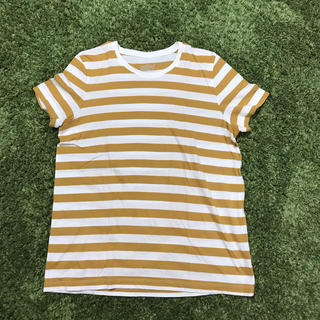ムジルシリョウヒン(MUJI (無印良品))のMUJI 無印良品 半袖ボーダーTシャツ 黄色 XL size (Tシャツ(半袖/袖なし))
