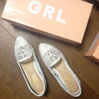 グレイル(GRL)のフラワーレース フラットパンプス 【新】(ハイヒール/パンプス)