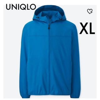 ユニクロ(UNIQLO)の美品 ユニクロ UNIQLO ポケッタブルパーカ ブルー MEN XL(パーカー)