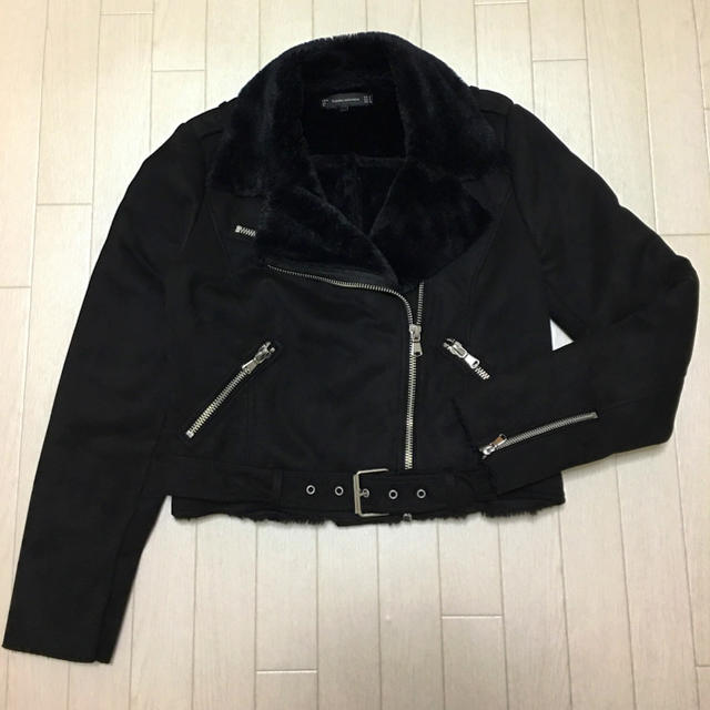 ZARA(ザラ)の美品！zara ザラ ムートン ライダース ジャケット S レディースのジャケット/アウター(ノーカラージャケット)の商品写真