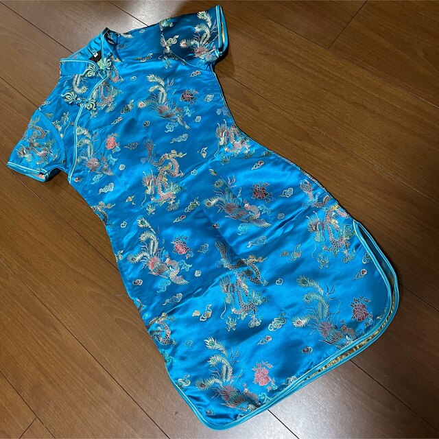 チャイナドレス 水色 レディースのフォーマル/ドレス(その他ドレス)の商品写真
