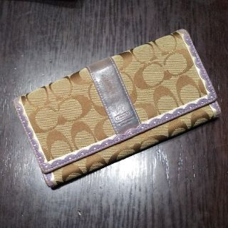 コーチ(COACH)のCOACH コーチ 長財布 シグネチャー 紫 パープル(財布)