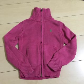 ポロラルフローレン(POLO RALPH LAUREN)の本物ラルフローレンのピンクのジップセーター　女の子110  (ジャケット/上着)