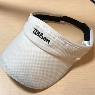 ウィルソン(wilson)の美品 白のサンバイザー ウィルソン Wilson テニス ゴルフなどに(その他)