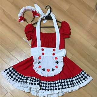 ボディライン(BODYLINE)のアリス メイド 赤 コスプレ(衣装一式)