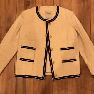 アパルトモンドゥーズィエムクラス ツイードジャケット ノーカラー