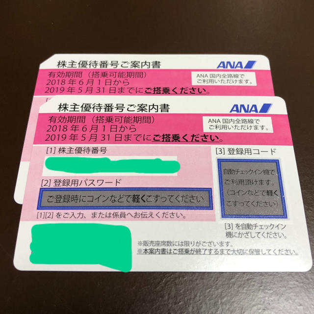 ANA(全日本空輸)(エーエヌエー(ゼンニッポンクウユ))のANA 株主優待券 4枚組 チケットの乗車券/交通券(航空券)の商品写真