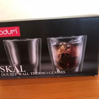 ボダム(bodum)の未使用★Bodum(ボダム)★SKÅL(スカル)ダブルウォールグラス2個セット(グラス/カップ)