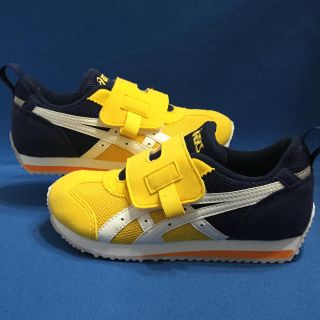 アシックス(asics)の未使用品 アシックス TUM190 18.5cm イエローxネイビー asics(スニーカー)