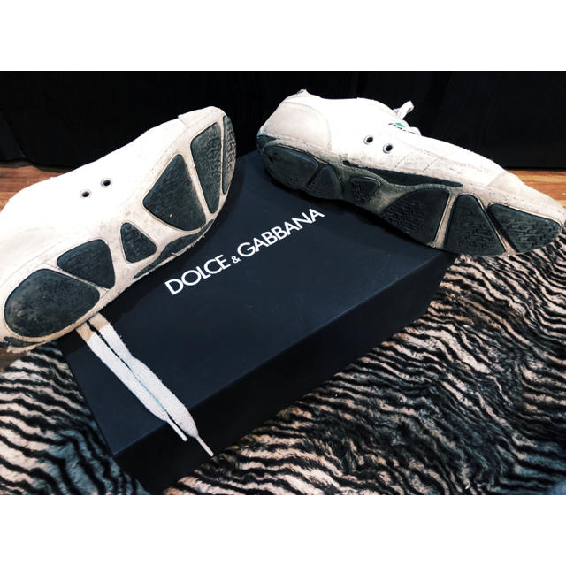 DOLCE&GABBANA(ドルチェアンドガッバーナ)の訳ありドルチェ&ガッバーナD&Gスニーカー5.5シューズ靴ホワイト白イタリア24 メンズの靴/シューズ(スニーカー)の商品写真
