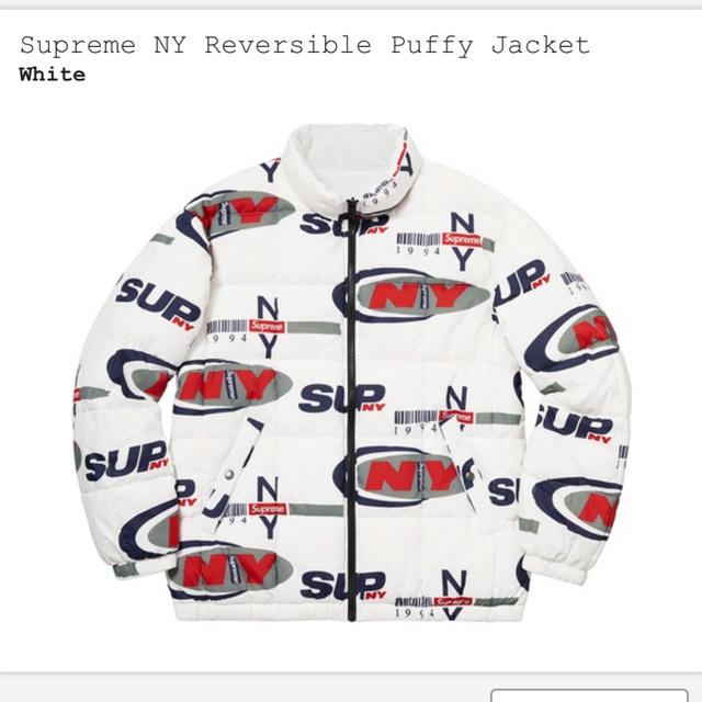 Supreme - supreme NY Reversible Puffy Jacket M 白