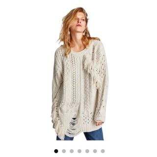 ザラ(ZARA)のZARA  knit fringe oversize(ニット/セーター)