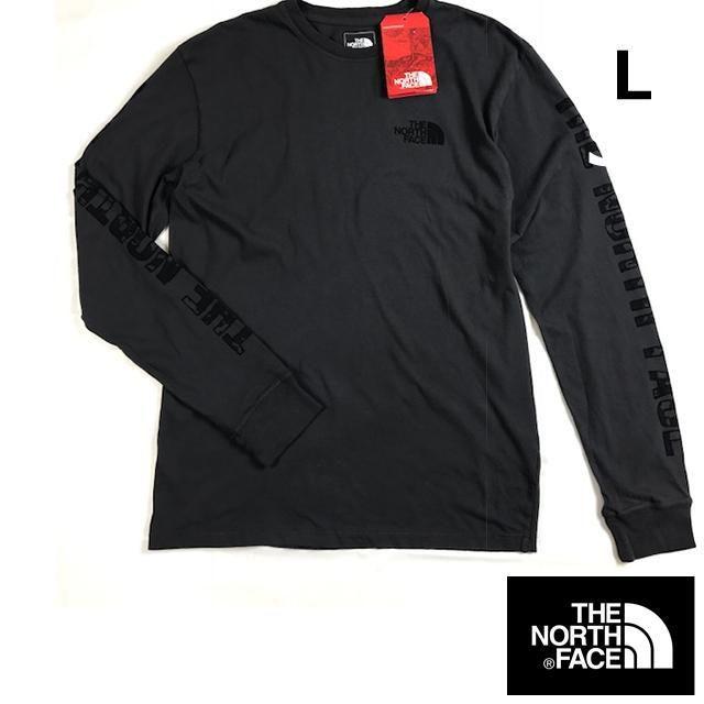 THE NORTH FACE(ザノースフェイス)のノースフェイス ロンT 袖ロゴ 長袖Tシャツ【L】黒 新品 180902 メンズのトップス(Tシャツ/カットソー(七分/長袖))の商品写真