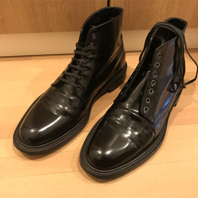 saint laurent patent lether army bootsブーツ