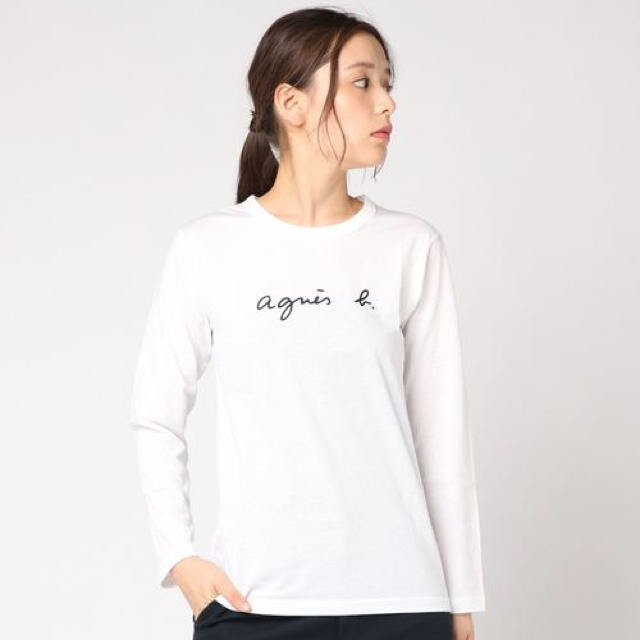 【限定価格セール！】 - b. agnes アニエス・ベー T2 ホワイト 長袖 Tシャツ(長袖/七分)
